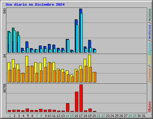 Uso diario en Diciembre 2024