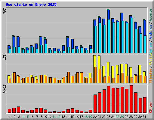 Uso diario en Enero 2025