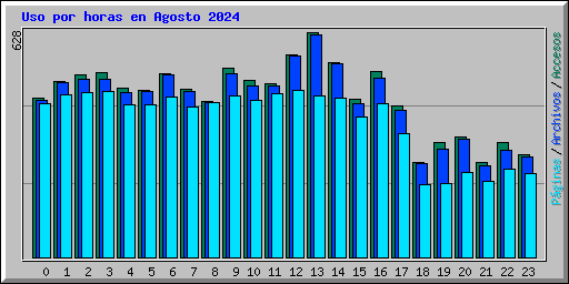 Uso por horas en Agosto 2024