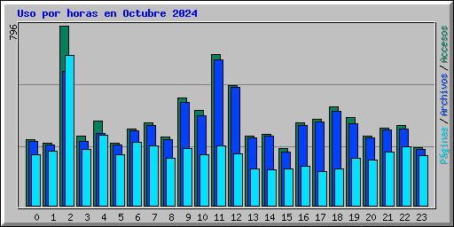 Uso por horas en Octubre 2024