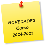 NOVEDADES Curso  2024-2025