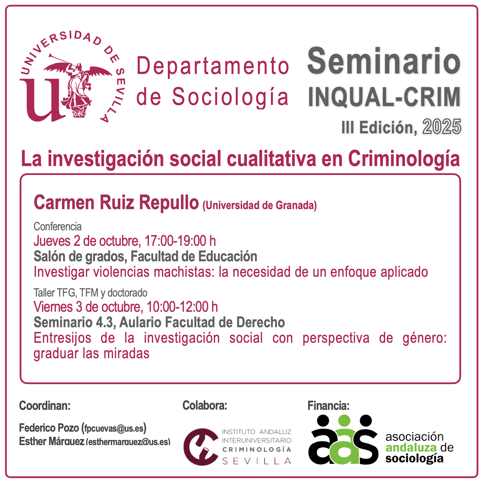 Seminario  INQUAL-CRIM III Edición, 2025